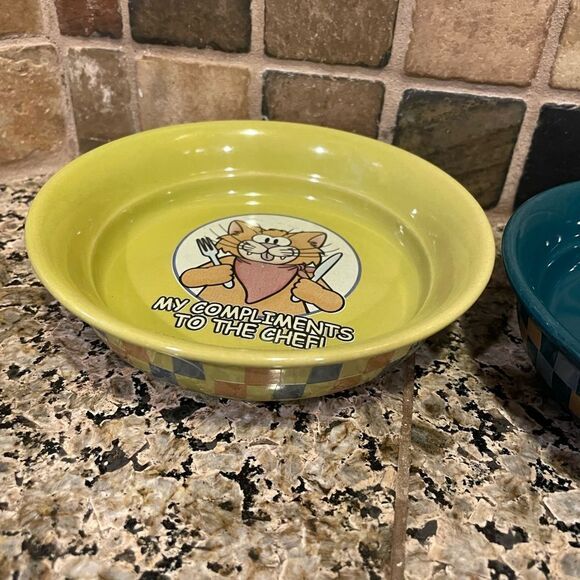 Vintagee My Compliments To The Chef Cat Dishes - Picture 11 of 16